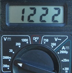 Напряжение аккумулятора 1,222В