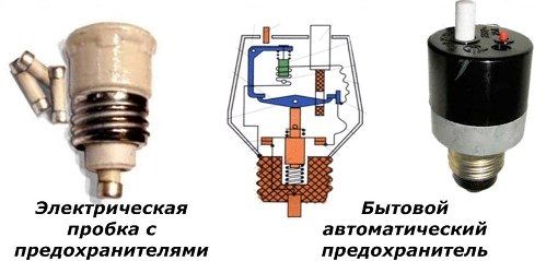Обыкновенные и автоматические предохранители для старой проводки