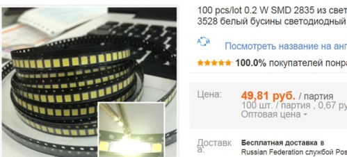 светодиоды с алиэкспресс
