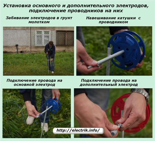 Установка основного и дополнительного электродов
