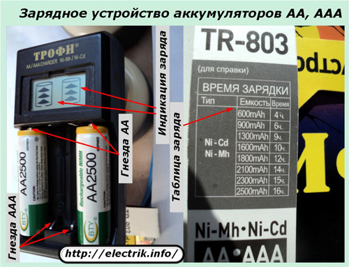 Зарядное устройство аккумуляторов АА, ААА