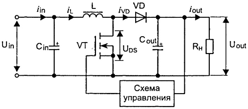 Функциональная схема повышающего преобразователя