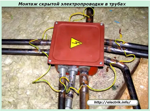 Монтаж скрытой электропроводки в трубах