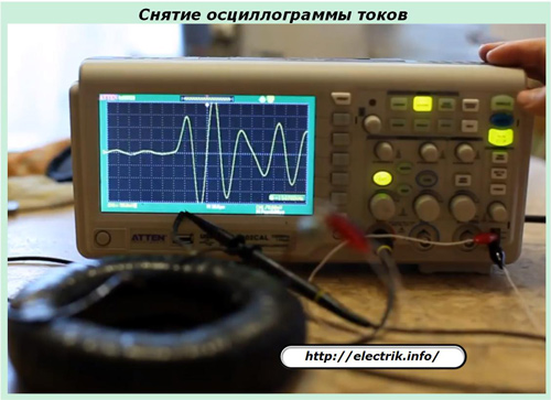 Снятие осциллограммы токов