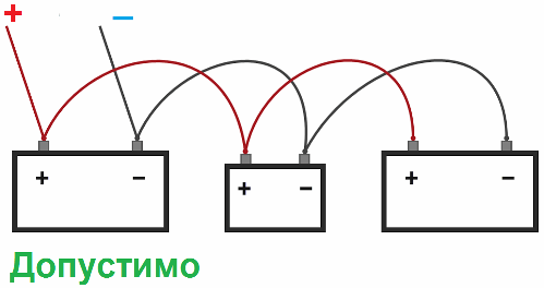 соединение аккумуляторов