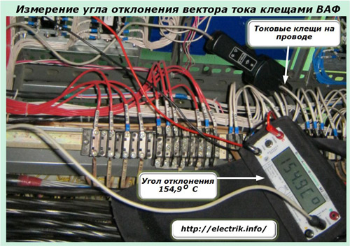 Измерения угла отклонения вектора тока