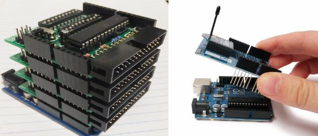 Arduino UNO с набором шилдов