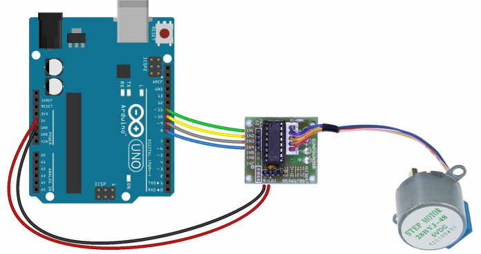 Подключение к Arduino драйвера и шагового двигателя