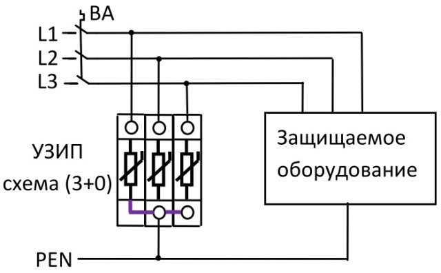 Схема подключения УЗИП