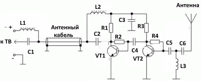 Схема антенного усилителя