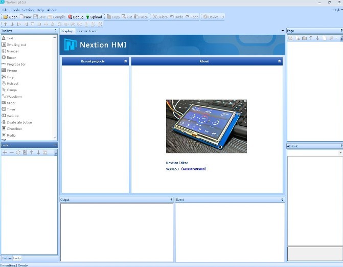 Работа в Nextion Editor