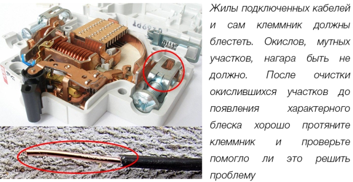 Электрические контакты автомата