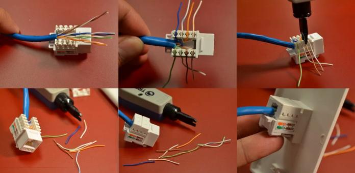 Монтаж розеток RJ-45