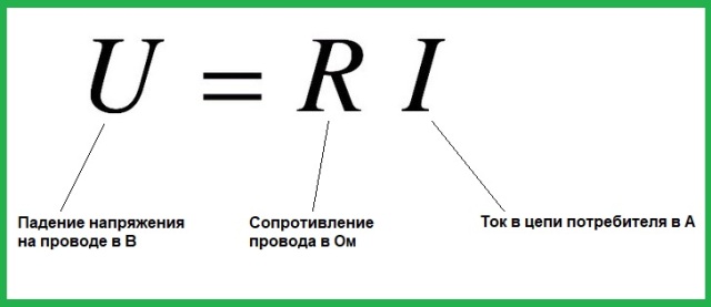 Падение напряжения на проводе